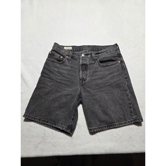 Levi’s Premium 501 Button Fly Denim Black Size 27 Jean Shorts - Picture 1 of 13
